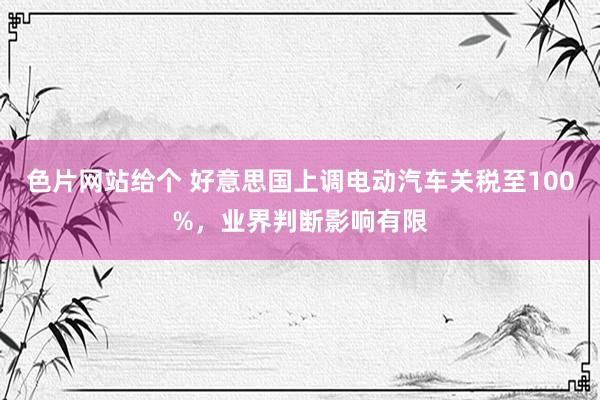 色片网站给个 好意思国上调电动汽车关税至100%，业界判断影响有限