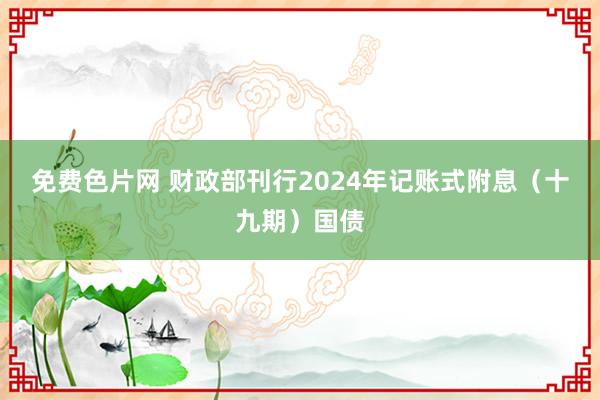 免费色片网 财政部刊行2024年记账式附息（十九期）国债