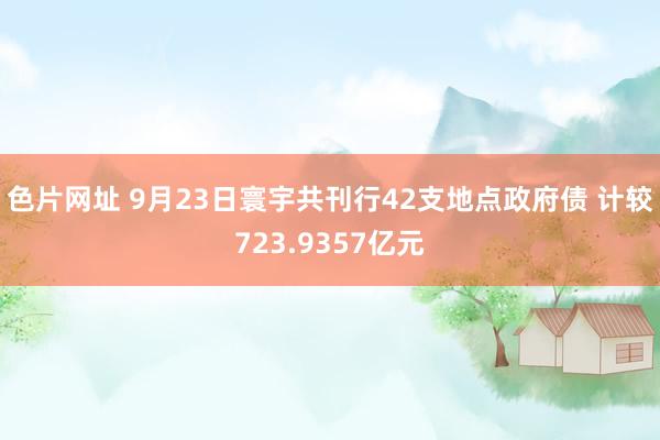 色片网址 9月23日寰宇共刊行42支地点政府债 计较723.9357亿元