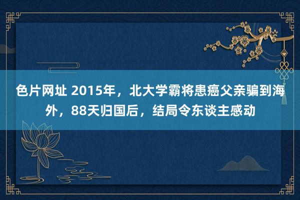 色片网址 2015年，北大学霸将患癌父亲骗到海外，88天归国后，结局令东谈主感动