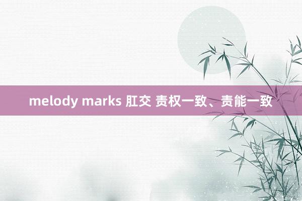 melody marks 肛交 责权一致、责能一致