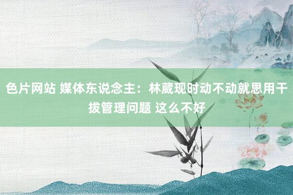 色片网站 媒体东说念主：林葳现时动不动就思用干拔管理问题 这么不好