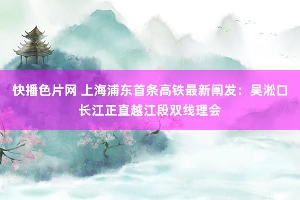 快播色片网 上海浦东首条高铁最新阐发：吴淞口长江正直越江段双线理会