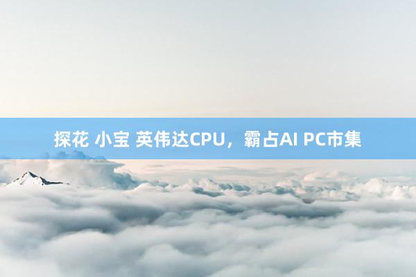 探花 小宝 英伟达CPU，霸占AI PC市集