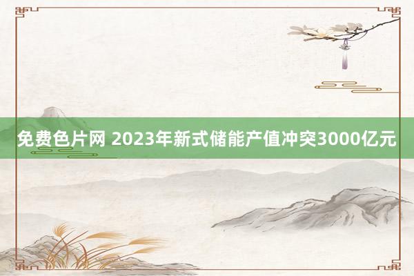 免费色片网 2023年新式储能产值冲突3000亿元