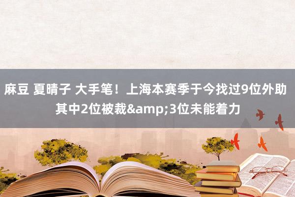 麻豆 夏晴子 大手笔！上海本赛季于今找过9位外助 其中2位被裁&3位未能着力