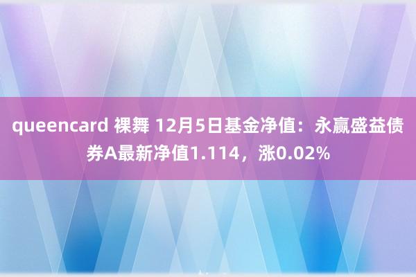 queencard 裸舞 12月5日基金净值：永赢盛益债券A最新净值1.114，涨0.02%