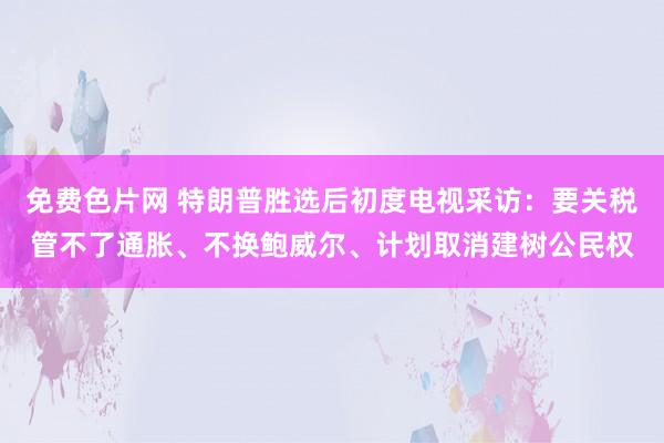 免费色片网 特朗普胜选后初度电视采访：要关税管不了通胀、不换鲍威尔、计划取消建树公民权