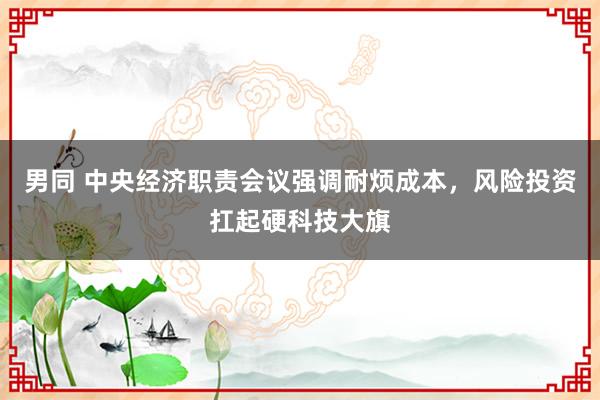 男同 中央经济职责会议强调耐烦成本，风险投资扛起硬科技大旗