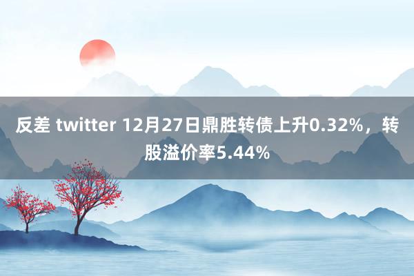 反差 twitter 12月27日鼎胜转债上升0.32%，转股溢价率5.44%