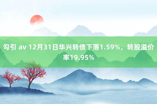 勾引 av 12月31日华兴转债下落1.59%，转股溢价率19.95%