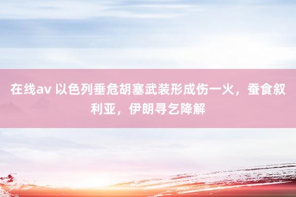 在线av 以色列垂危胡塞武装形成伤一火，蚕食叙利亚，伊朗寻乞降解