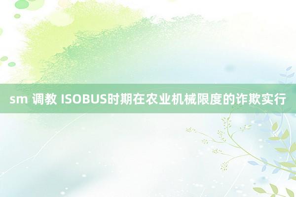 sm 调教 ISOBUS时期在农业机械限度的诈欺实行