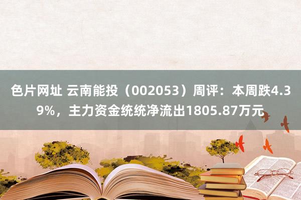 色片网址 云南能投（002053）周评：本周跌4.39%，主力资金统统净流出1805.87万元