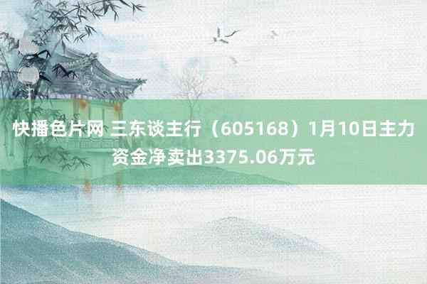 快播色片网 三东谈主行（605168）1月10日主力资金净卖出3375.06万元