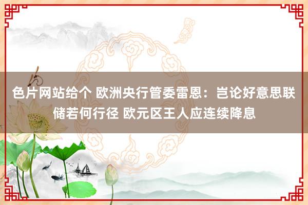 色片网站给个 欧洲央行管委雷恩：岂论好意思联储若何行径 欧元区王人应连续降息