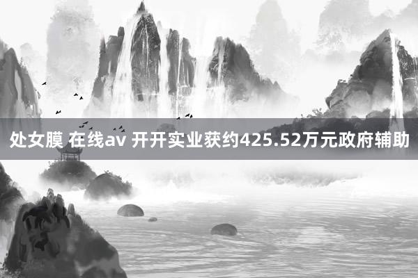 处女膜 在线av 开开实业获约425.52万元政府辅助