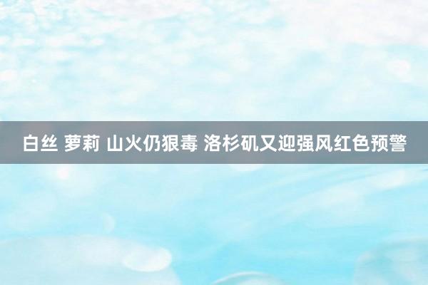 白丝 萝莉 山火仍狠毒 洛杉矶又迎强风红色预警