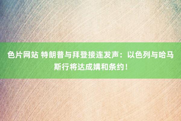 色片网站 特朗普与拜登接连发声：以色列与哈马斯行将达成媾和条约！